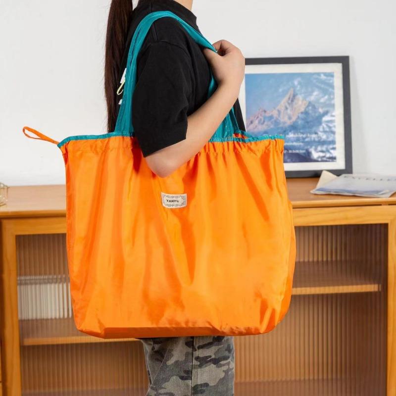 1 шт. Экологичная сумка для покупок, Складная сумка для переноски на одном плече, Портативная сумка для продуктов из супермаркета one size оранжевый