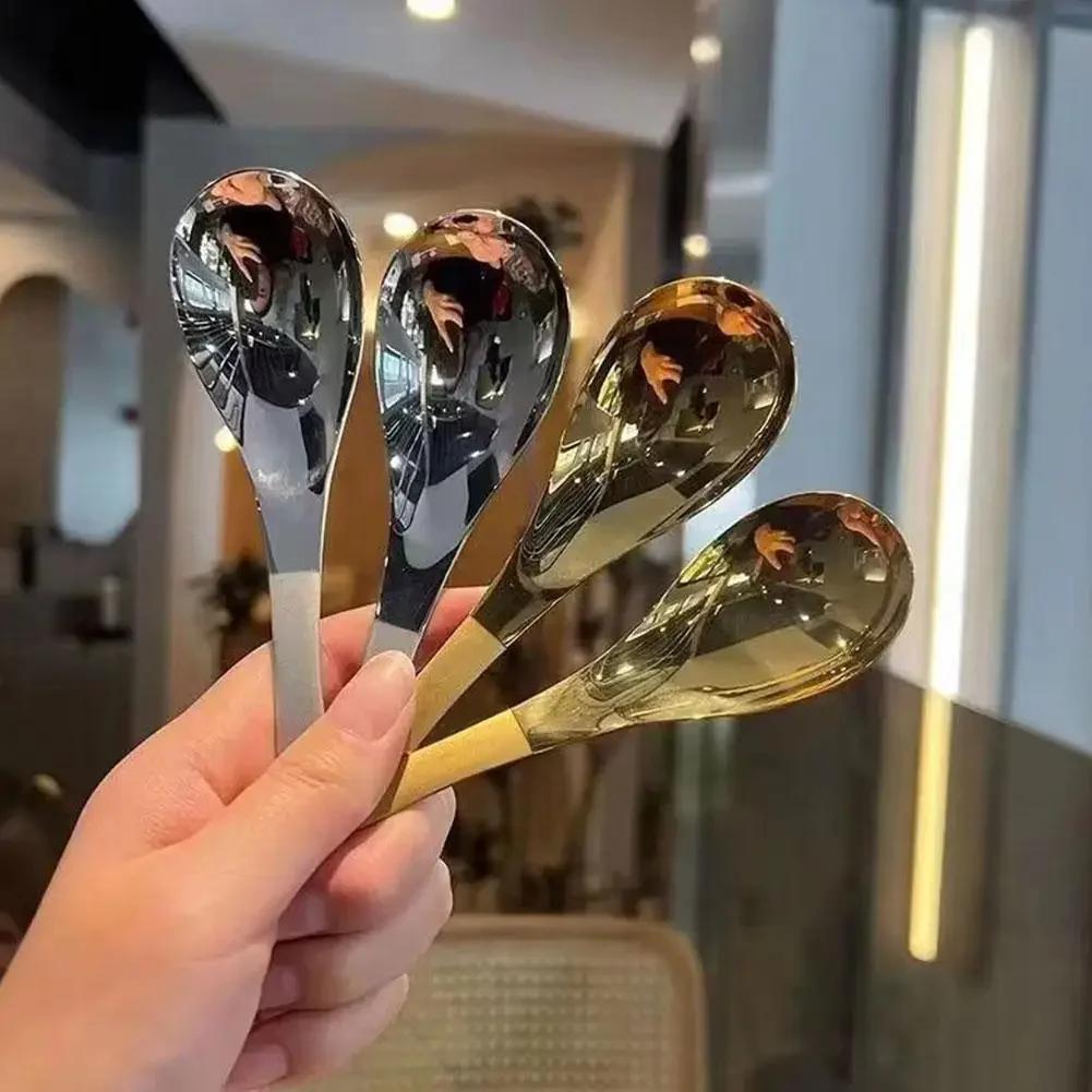 Korean Stainless Steel Thickening Spoon Creative Long Handle Hotel Hot Pot Spoon Soup Ladle Home Kitchen Essential Tools
