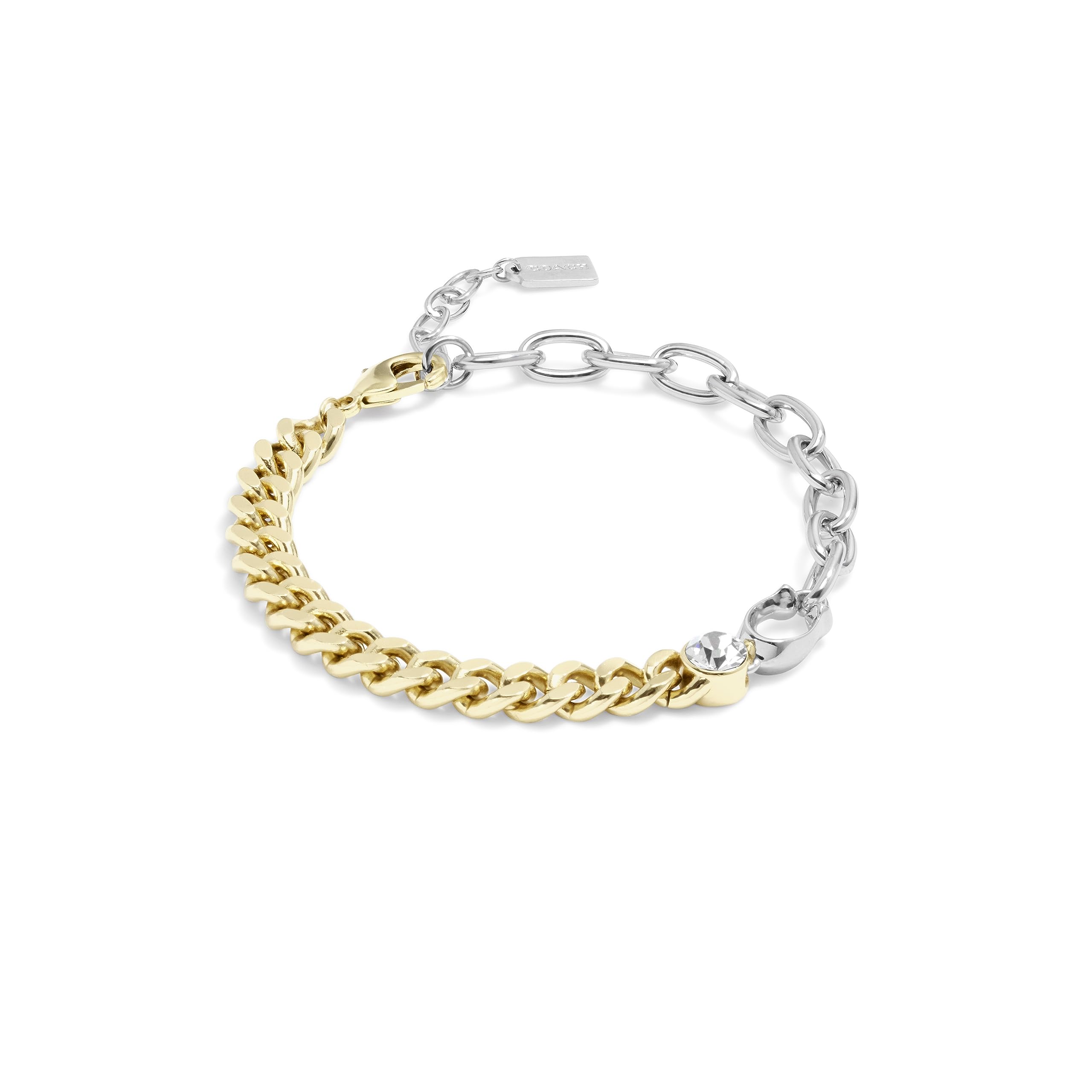 

Coach Women s Signature Mixed Chain Bracelet, One Size, Metal, No Jewels