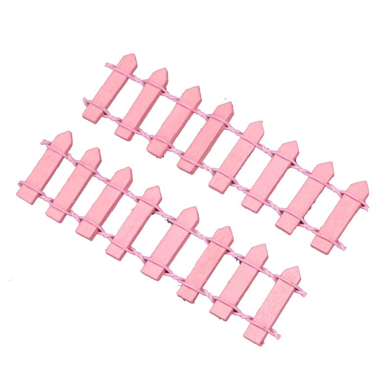 2 Pcs/set 1:12 Doll House Mini Furniture Accessories Micro Scene Solid Color Colorful Wood  Fence