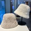 Autumn and winter solid color plush fisherman hat children popular simple bucket hat students big head circumference show washbasin hat