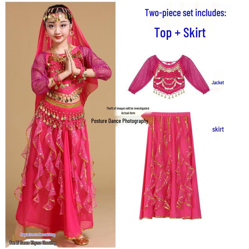 Disfraz de Espíritu Conejo de Jade - Demonio Femenino Traje de Actuación Infantil de Danza India