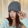 Luochi Korean Style Solid Color Knit Wool Hat for Men & Women - Autumn Winter Face Slimming Head Covering