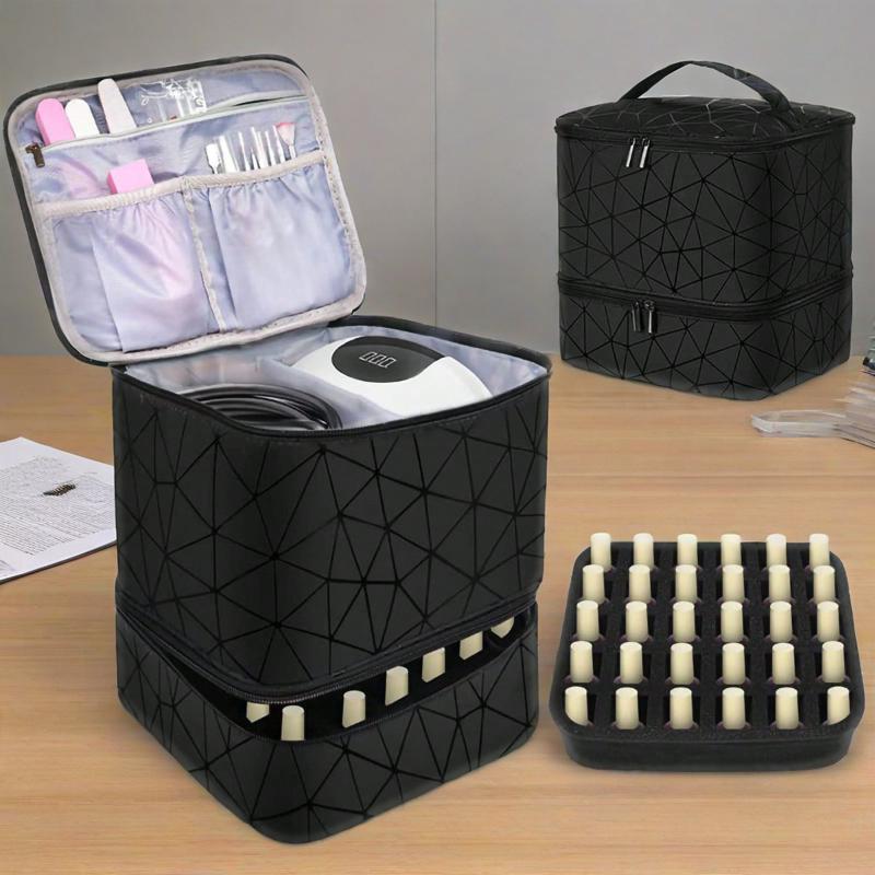 Large-capacity cosmetic bag PVC portable female bag nail polish storage bag