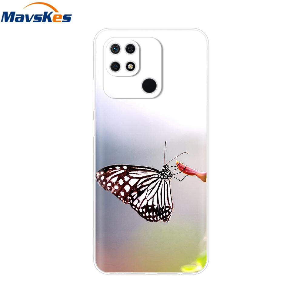 For Redmi 10C Case Clear Heart Flower Soft Silicon Phone Cover For Xiaomi Redmi 10C Coque redmi10C 10 C Fundas Bumper Shockproof