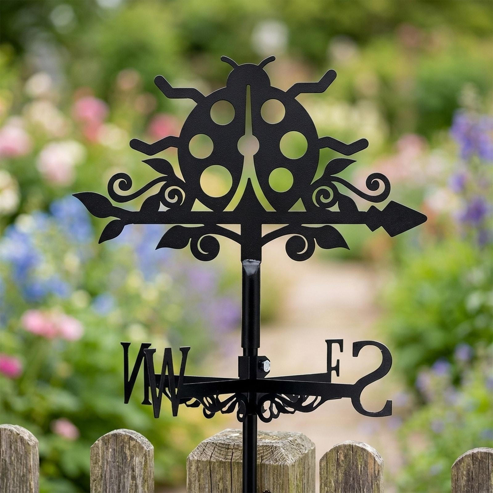 Флюгер Животное Креативные Поделки Подарок Металлическая Ветряная Кровельная Декорация для Фермерского Двора Ladybug