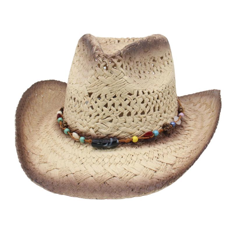 Men And Women Outdoor Travel Beach Sun Hat Sun Protection Sun Hat Western Cowboy Straw Hat