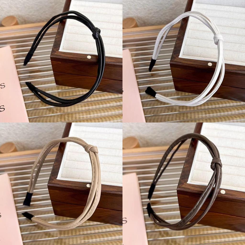 Hochwertiges Leder Gedrehtes Stirnband Elegante Haarnadel Für Modische Pendler