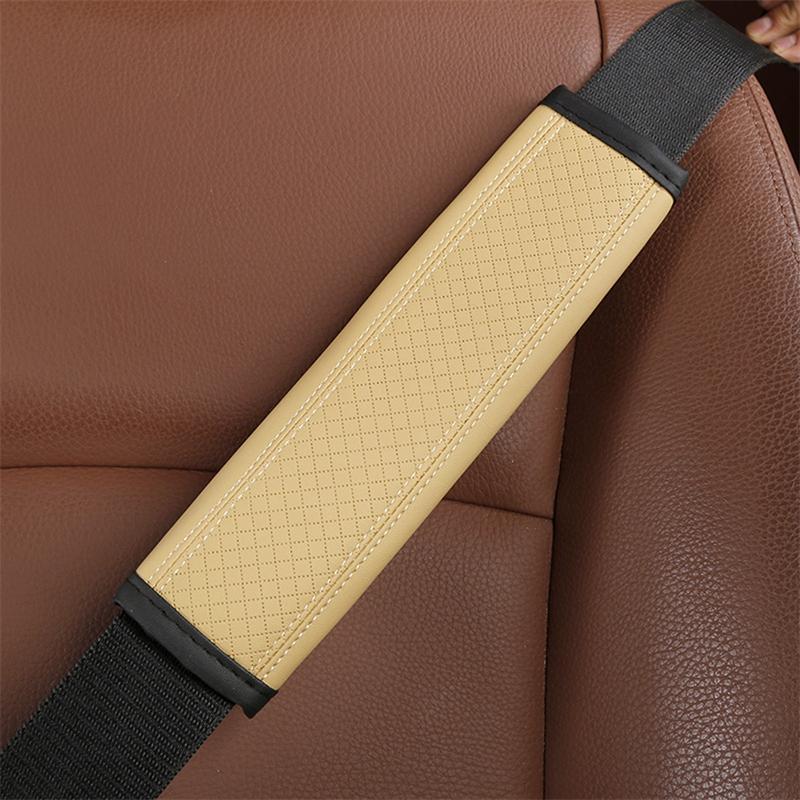 Car Seat Belt PU Leather Shoulder Cover Decompression Comfort Car Accessories Safety Belt Protective Cover