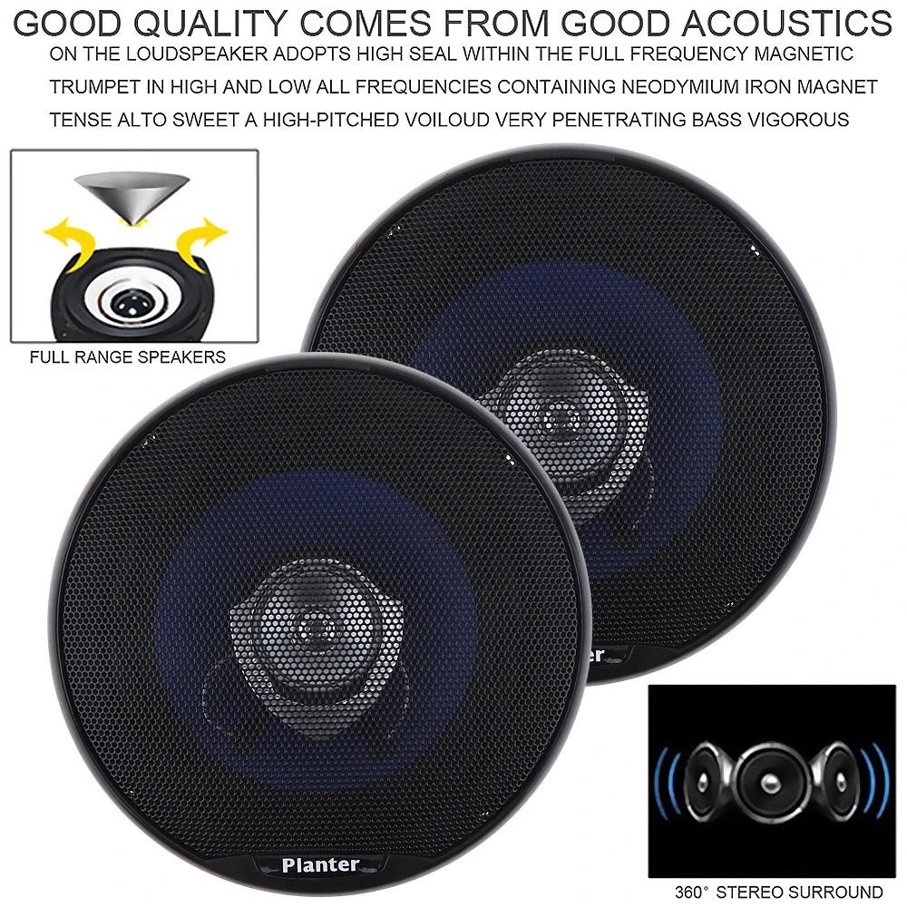 2pcs  6.5 Inch Car HiFi Coaxial Speaker Vehicle Door Auto Audio Music Stereo Full Range Frequency Speakers for Cars