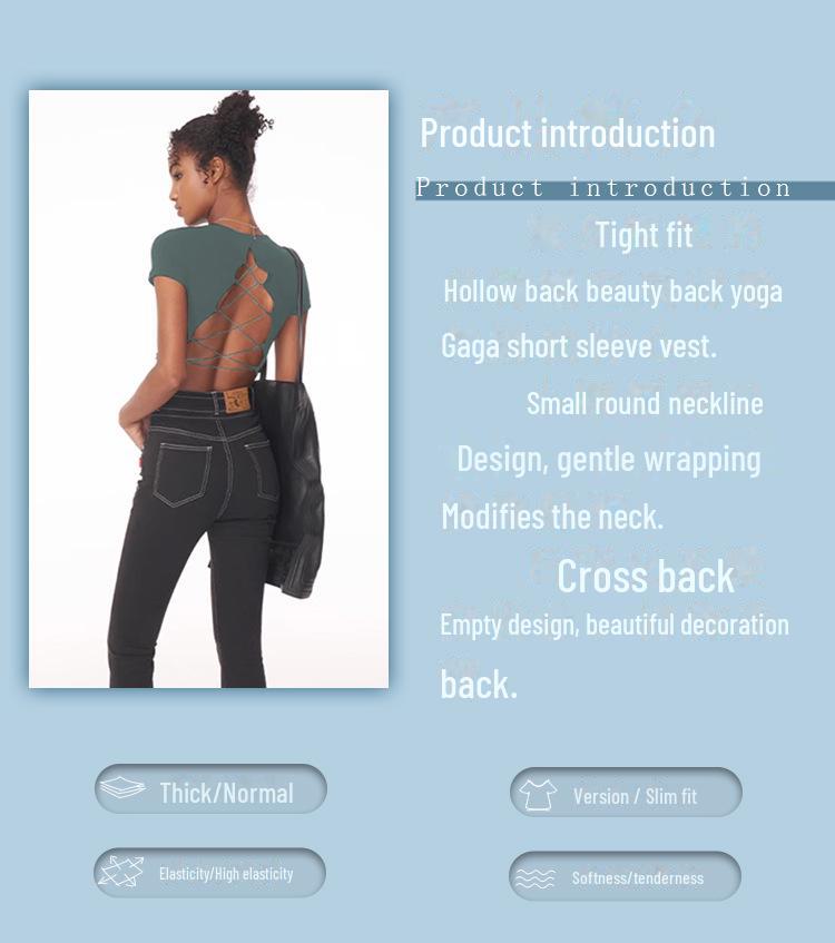 European American Crop Tops: Short Sleeve, Navel-Baring, for Yoga & Running with Pocket & Chest Pads