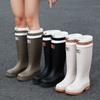 High anti-skid rain boots women's PVC rubber shoes adult four-season outer wear rain shoes rain boots thick sole wear-resistant