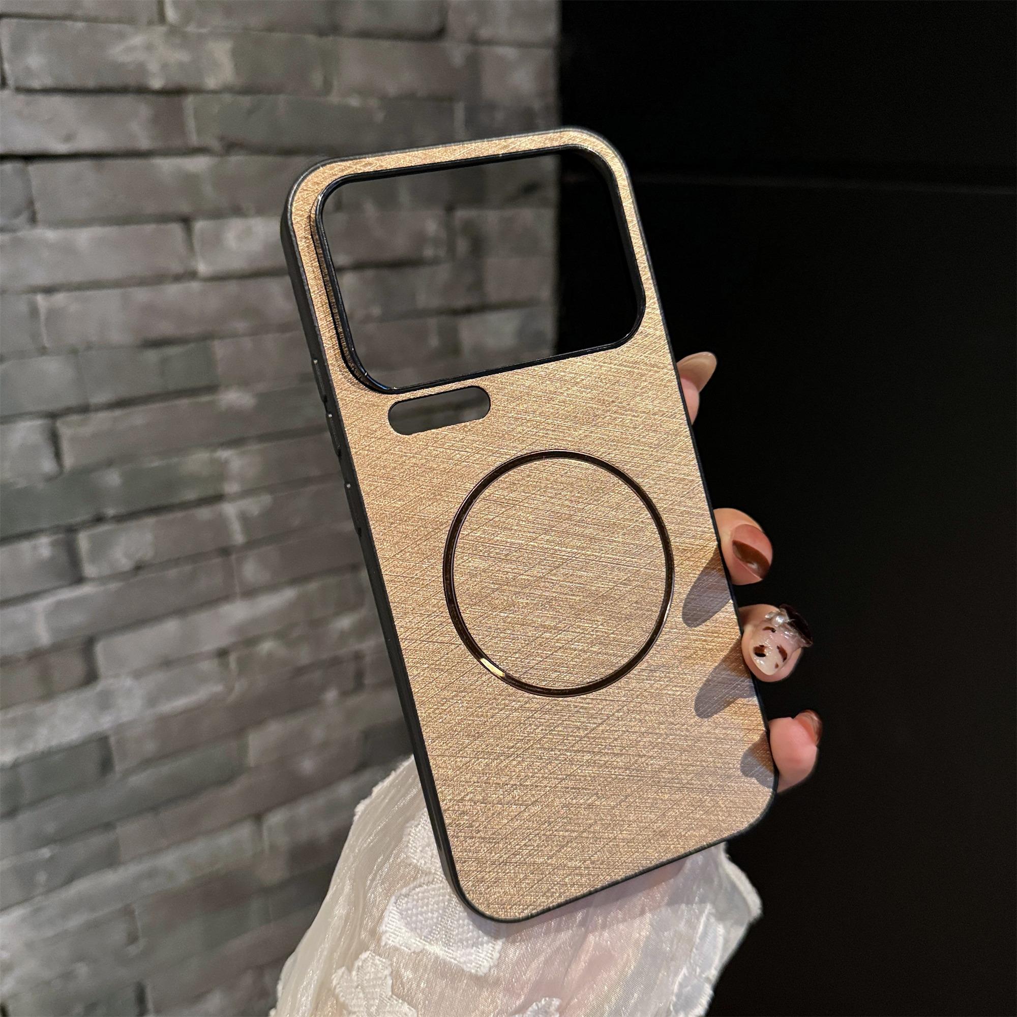 

For Xiaomi 17 Pro Magnetic Case Silk Texture PC + TPU Phone Cover