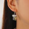 Vintage Two Color Elephant Dangle Women'S Earrings Metal Hand Carving Party Daily Wear