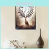 Modern Nordic Style Canvas Art With Deer And Tree Illustration For Living Room Decor