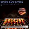 BBQ Skewer Rack Stainless Steel Barbecue Grill Stand Holder for 2 Skewers Non-Touch Elevated Design Heat Resistant Durable