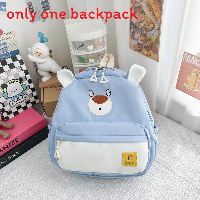 Bear Little Children Backpack Zipper Design Adjustable Shoulder Straps Schoolbag