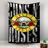 Tapestry Guns N Roses Bullet Circle Logo Crossed Revolvers Red Roses Rock Band Wall Hanging for Hard Rock Music Room Decor