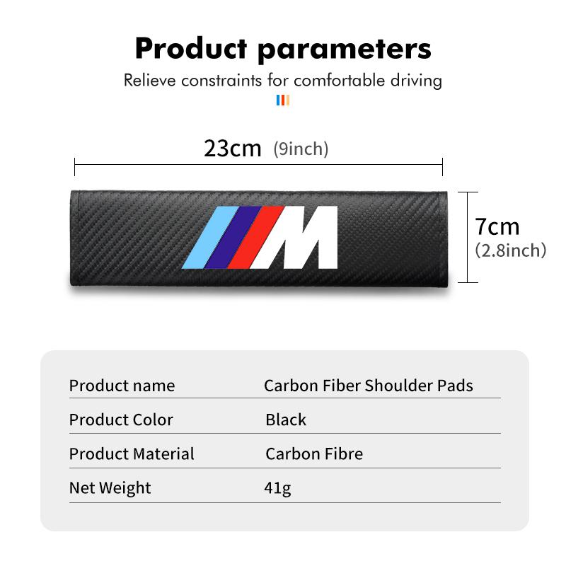 Carbon Car Seat Safety Belt Protector Pad Shoulder Accessories For BMW M Performance Alpina M3 M5 M6 X1 X3 X4 X5 G20