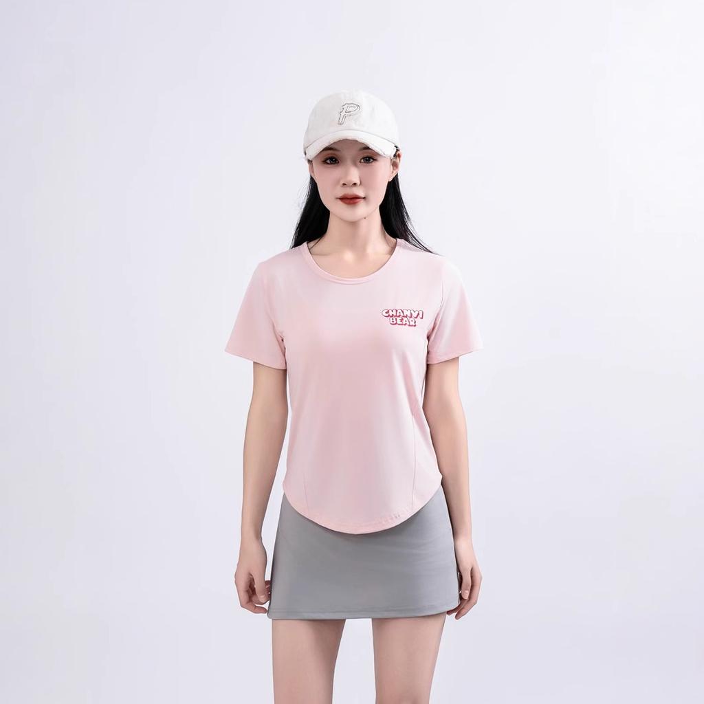 Sporty Short-sleeved Women's Thin Quick-drying Round-neck T-shirt, Slimming and Trendy Yoga Wear for Summer