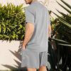 2 Pcs/Set Summer Shorts Suit Solid Color Turn-down Collar Single-breasted Soft Men Tracksuit for Beach