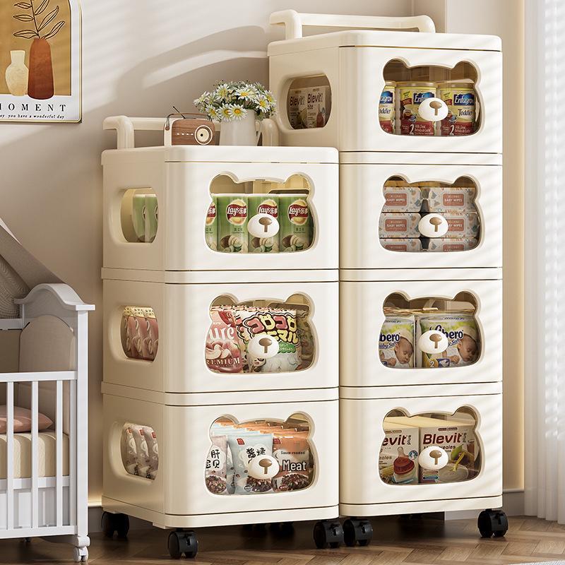 Multi-Layer Snack & Toy Storage Cabinet: Safe for Kids, Ideal for Living Room & Bedroom