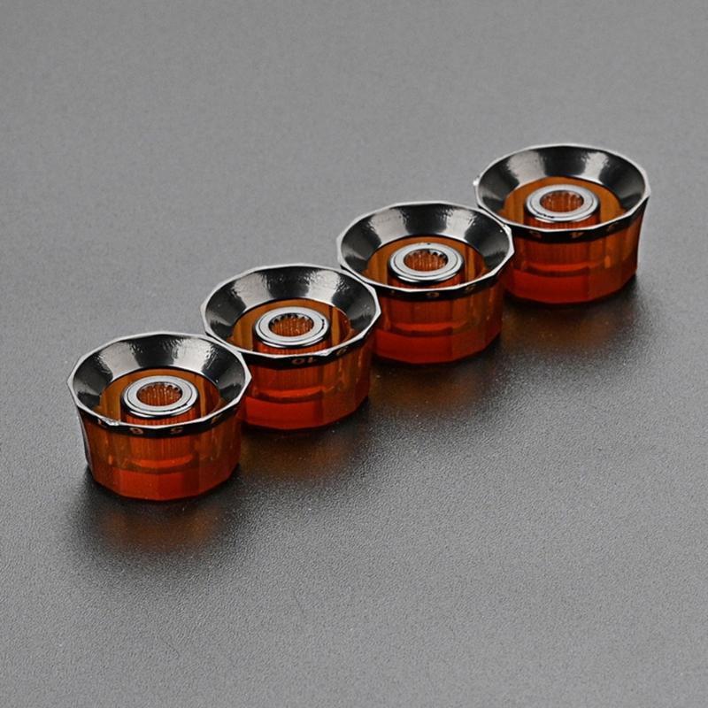 4 Stück Gitarrenknöpfe Zylinderhut-Knopf 6mm Schaftloch Gitarren-Potentiometer-Reglerknöpfe