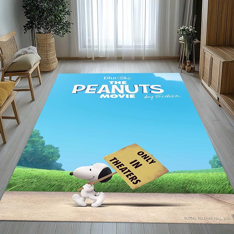 Süßer Snoopy Hund Cartoon Wohnzimmer Rutschfester Bereichsteppich Weicher Teppich für Schlafzimmer Kinderzimmer Spielzimmer Sofa, Heimdekoration Fußmatte Geschenk