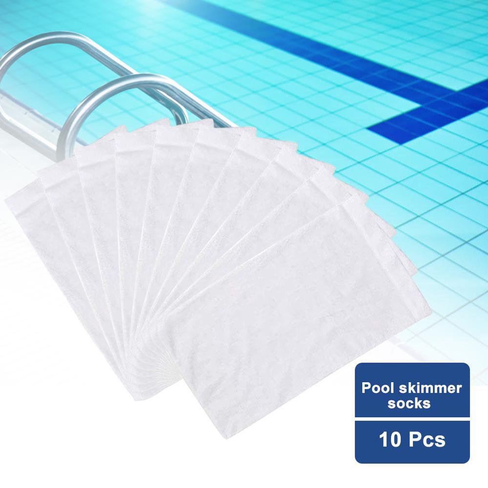 Pool Skimmer Socks Replacement Savers Elastic Swimming Pool Filter Socks White10Pcs
