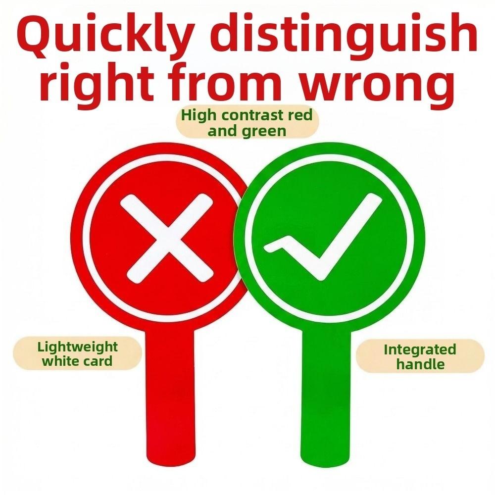 4Pcs Double Sided Hand Held Response Card Portable Classroom Response Signs  Photography Prop
