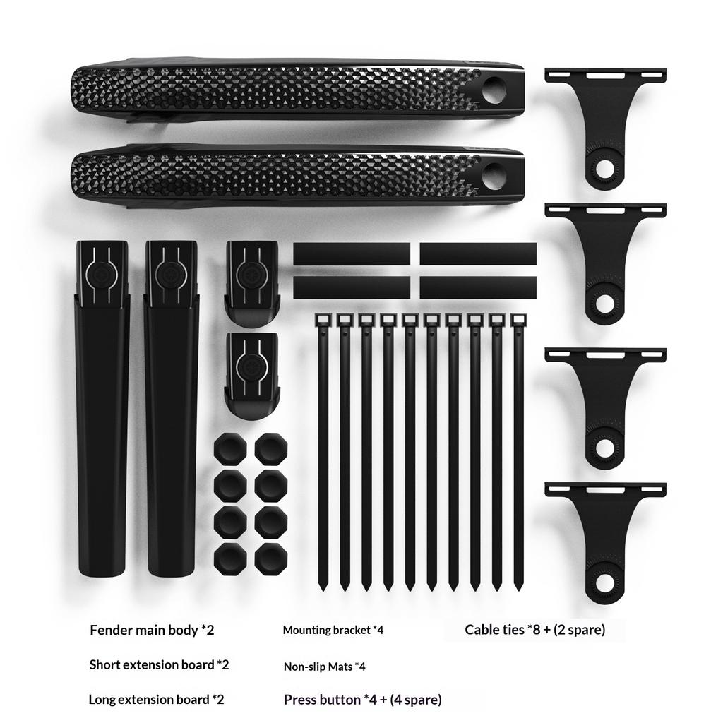 ENLEE Road Car Fender, Melon Car Gravel Bike Quick Dismantling Extended Gear Rain Board Adjustable 700C Mud Removal