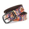 Pure Cowhide Printed Belt, Rainbow Graffiti Genuine Leather Personality European and American Decorative Belt