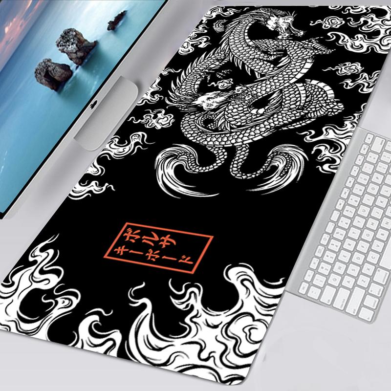 Black and White Mousepad Gamer Kawaii Non-slip Mouse Pad 40x90cm Mouse Mat Sakura Card Gaming Mausepad Deskmat Tappetino Mouse