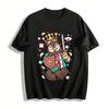 Funny Owl King With Sword And Shield Graphic Casual Top Pure Cotton T-shirt