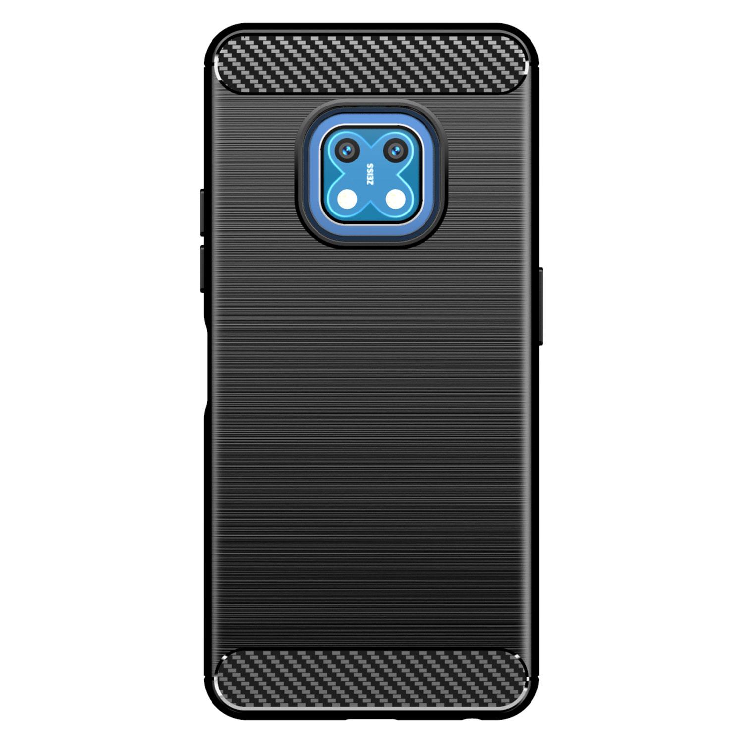 

1.8mm Carbon Fiber Texture Brushed Surface TPU Case Freely Twisted Super Thin Phone Cover for Nokia XR20 Black