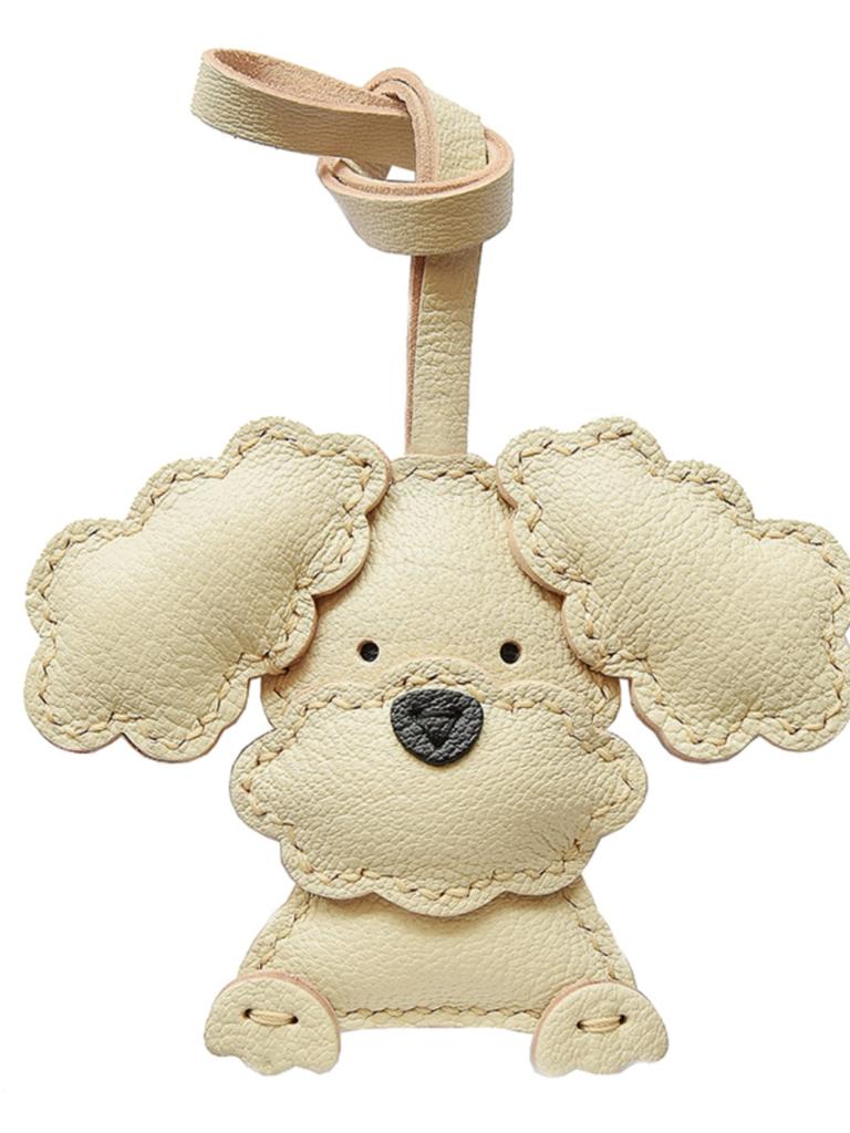 Teddy handmade leather car key bag pendant rearview mirror pendant cute simple female gift keychain