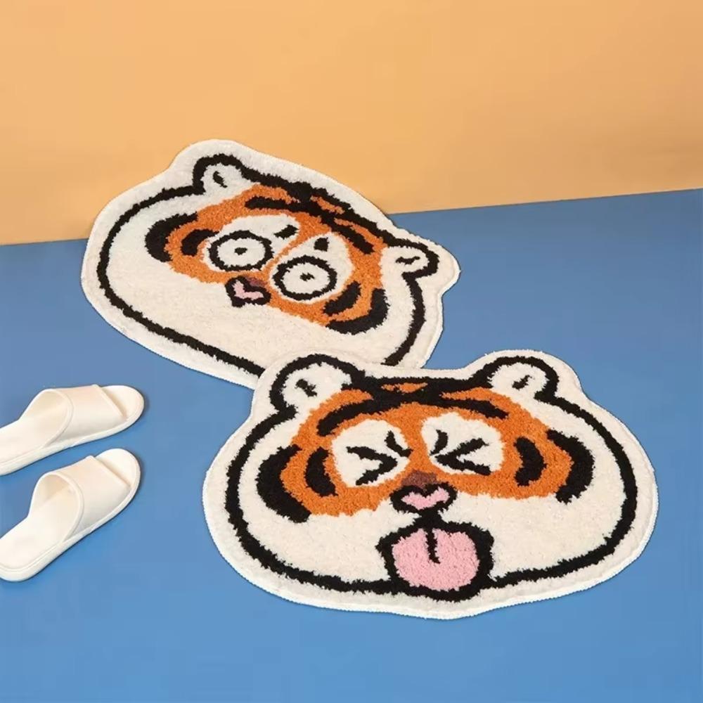 Thick Furry Carpets Cartoon Entrance Mat Toilet Mat Tiger Carpet Living Room