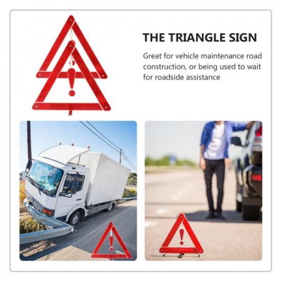 2pcs Auto Warning Sign Road Safety Kit Car Folding Triangle Safety Tripod