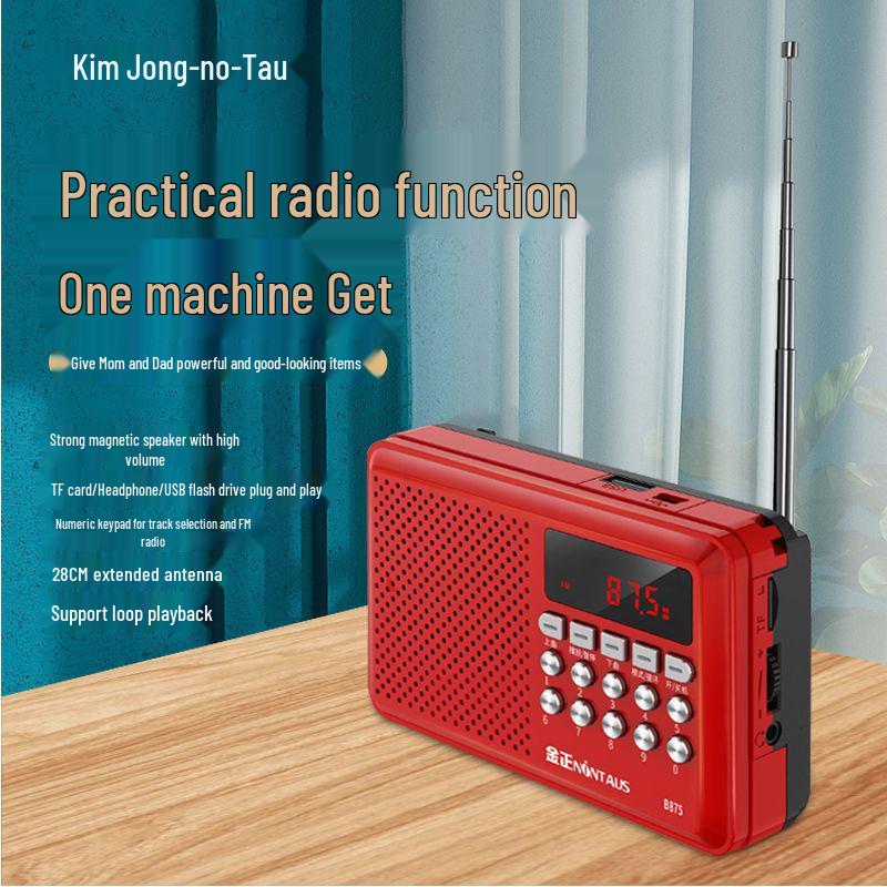 Jinzheng 875 Bluetooth Portable MP3 Player with Card Slot and High Volume for Elderly