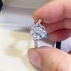 3 Carat D Color Moissanite Ring in AU750 White Gold with Side Stones - Includes Authenticity Certificate