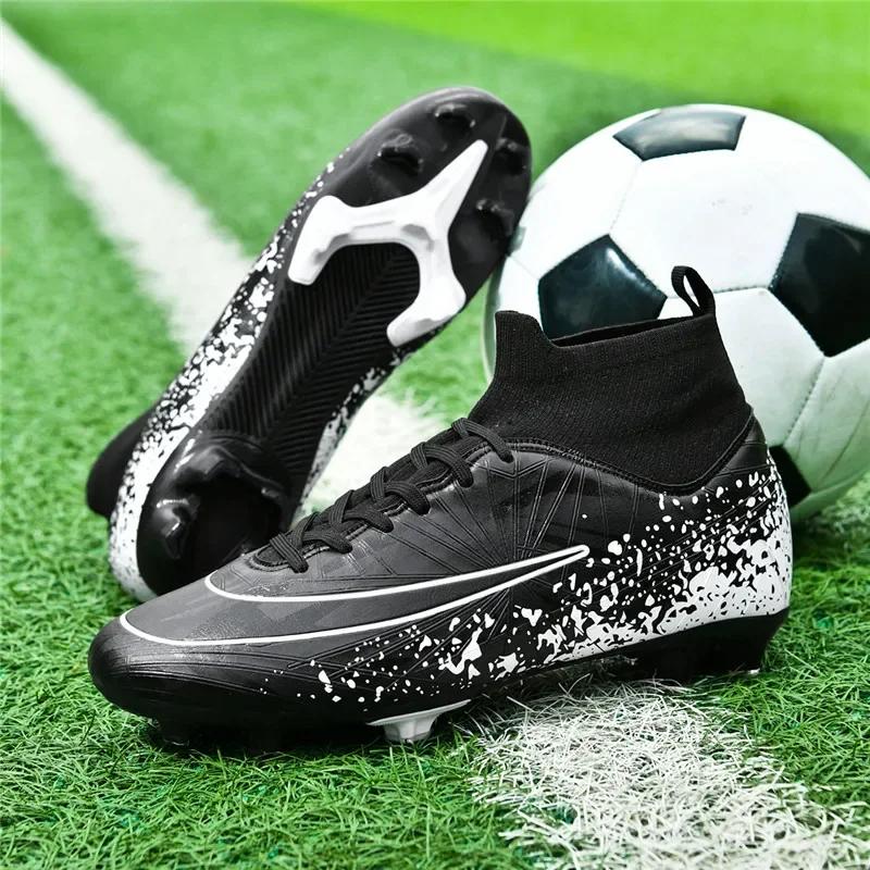 Men Football Shoes Society Cleats Resistant TF/FG Field Soccer Shoes Top Quality Sneaker Sport Wear Kids Studded Football Boots