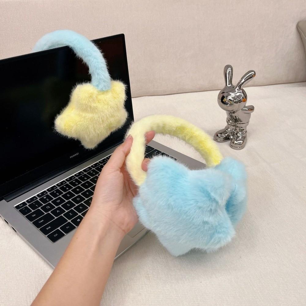 Warmth Contrasting Ear Warmers Fluffy Headset Ear Cover Winter Women's Earmuffs  Outdoor Activities