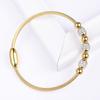 18K Gold Stainless Steel Bracelet with 3MM Magnetic Clasp and Diamond-Paved Cable Wire Design for Women