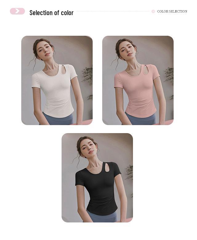 Plus Size Women's Quick-Dry Short-Sleeve Yoga & Fitness T-Shirt for Running & Training - Summer