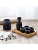 Japanese Ceramic Sake Set with Warmer and Cups for Home Use