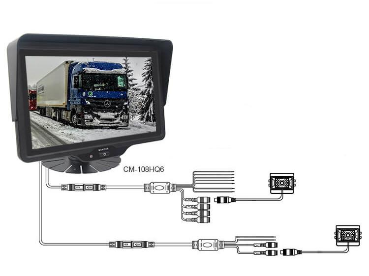 Monitor Do Kamery Cofania 10" Ahd 6 Ch 12-24V Dvr