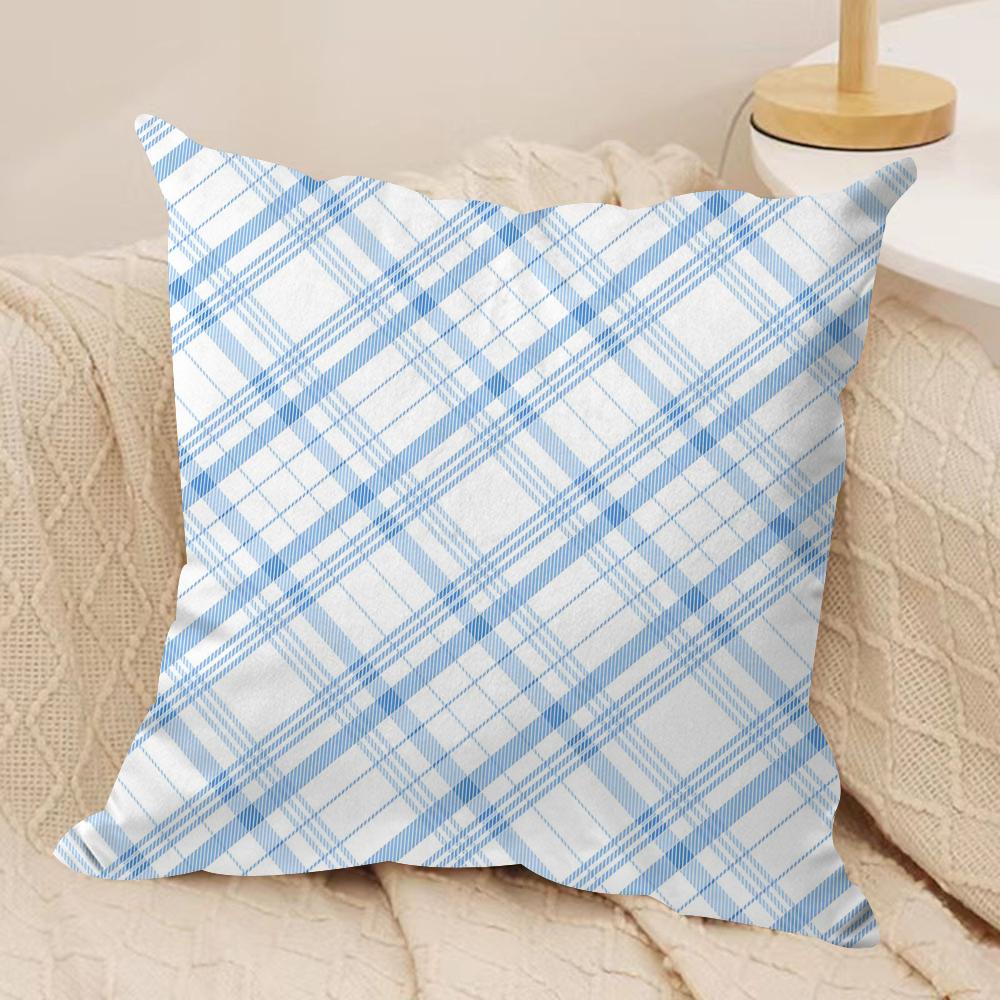

Blue diamond pattern Cushion Cover Soft Plush Fabric DoubleSided Printed Cushion Covers for All Seasons Modern HomeDecor Gift 30cmx30cm