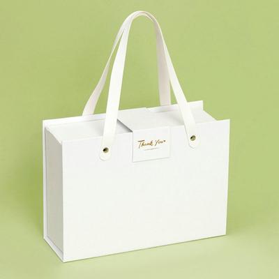 Flap Folding Box Hidden Magnetic Closure with Durable Handle Rectangular Handheld Tanabata Gift Box