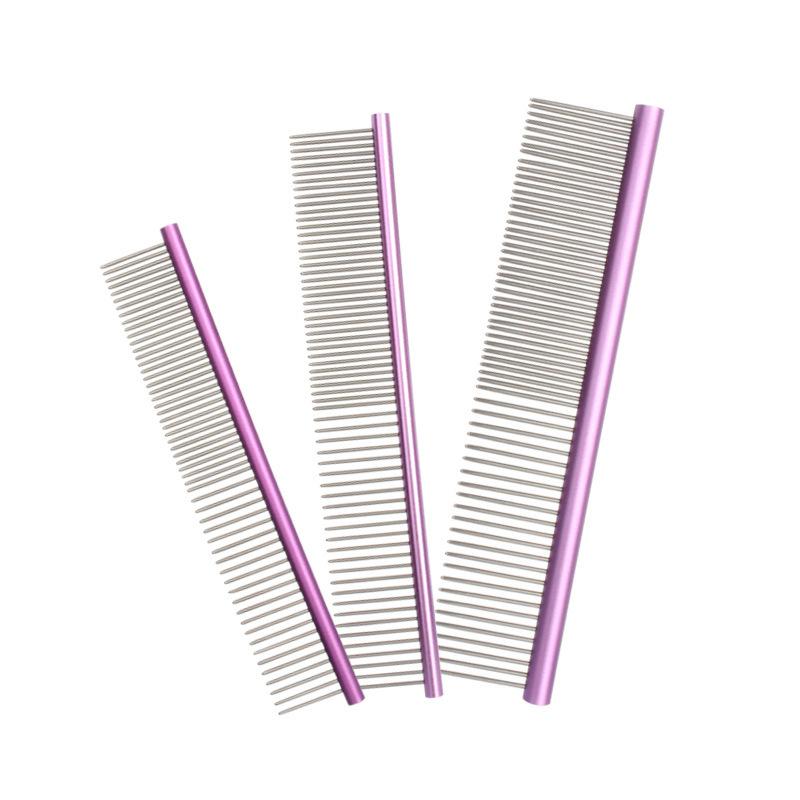 Pet Supplies, Color Steel Comb, Purple Steel Comb, Single Row of Dense Teeth, Straight Row Comb, Beauty Comb, Hair Pulling Comb
