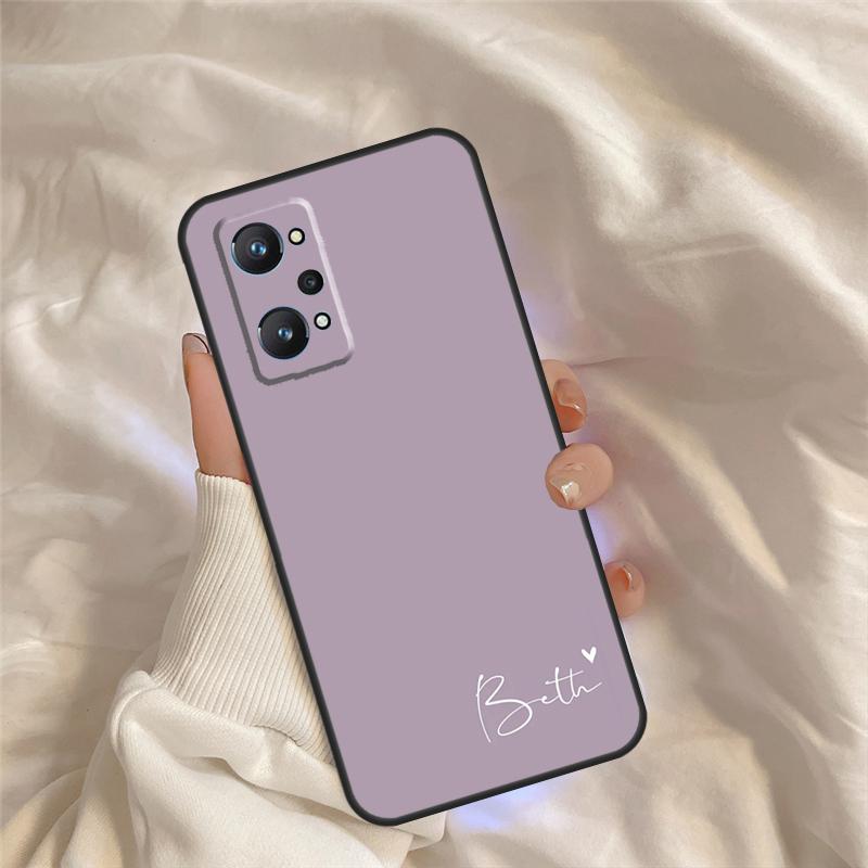 Personalise Custom Name Initial Pastel For Realme C55 C35 C33 C31 C30 C25 C21Y C15 C11 GT Neo 5 3 2 Realme 9 10 11 Pro Plus Case